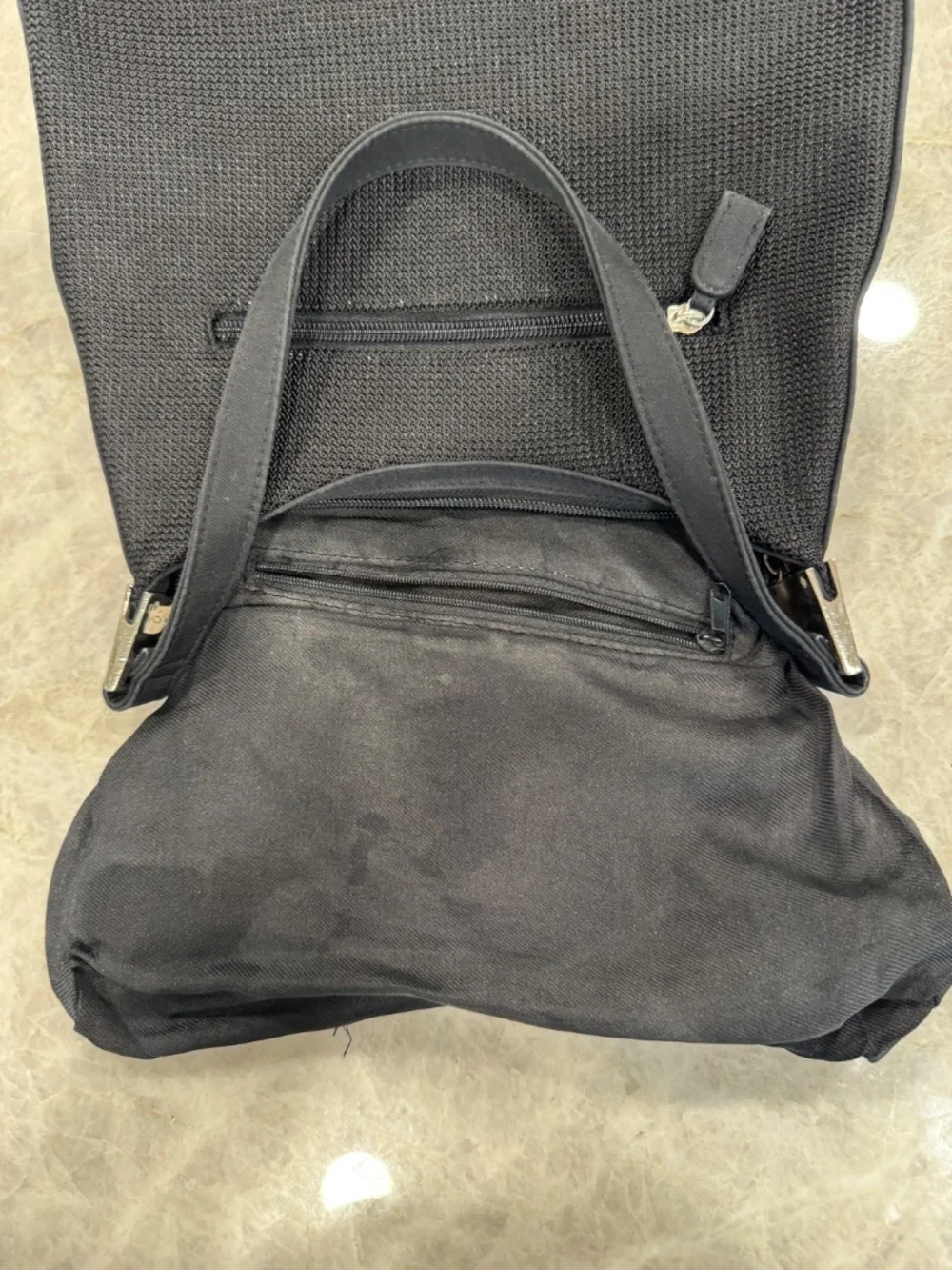 Kate Spade Black Shoulder Woven Nylon Bag Vintage Y2k